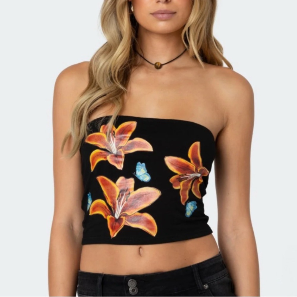 Edikted NWT Tiger lily Tube Top